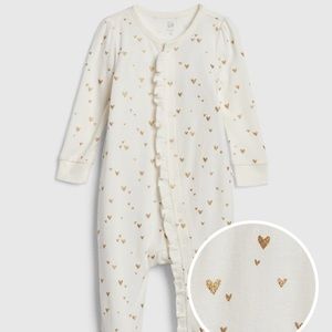 Baby Gap Heart Print Footed Bodysuit